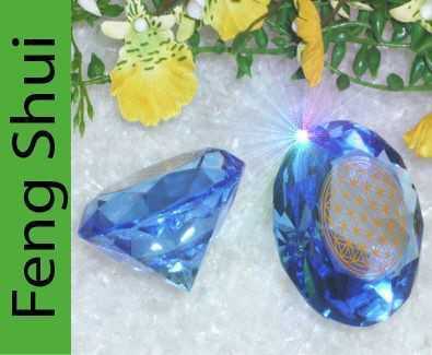 Tachyon Kristall Glasdiamant + Blume des Lebens